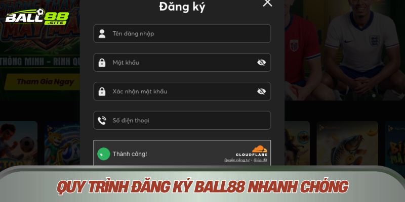 Tạo tài khoản và thiết lập bảo mật Ball88